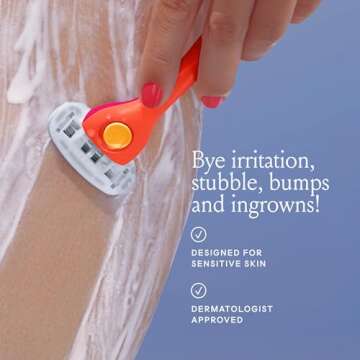 Billie Razors for Women Shave Kit – Women’s Razor + 2 x 5-Blade Razor Refills + Magnetic Holder – Sunburst