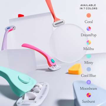 Billie Razors for Women Shave Kit – Women’s Razor + 2 x 5-Blade Razor Refills + Magnetic Holder – Sunburst