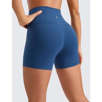 CRZ YOGA Womens Butterluxe Biker Shorts 4'' - High Waisted Booty Workout Volleyball Yoga Spandex Fre...