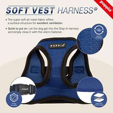 PUPPIA Soft Harness B Vest for Small Dogs Comfort