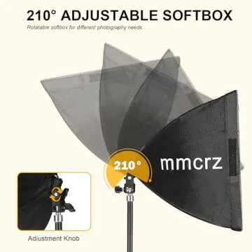 mmcrz 2Pack Professional Softbox Lighting Kit, 16'' x 16'' Studio Lights with 85W 2700-6500K E27 LED Bulbs, Continuous Lighting for Photography/Video Recording/Live Streaming
