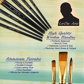 LorDac Arts Paint Brush Set with 7 Versatile Brushes