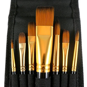 LorDac Arts Paint Brush Set with 7 Versatile Brushes