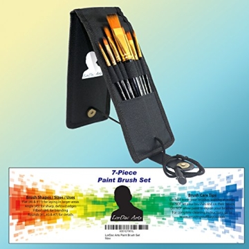 LorDac Arts Paint Brush Set with 7 Versatile Brushes