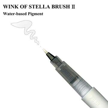 Kuretake ZIG WINK OF STELLA BRUSH II, Glitter Clear 3 pcs set, Flexible Brush Tip, Archival Quality, No mess, Photo-Safe, Acid Free, Lightfast, Odourless, Xylene Free, Made in Japan