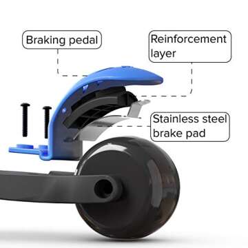 6KU Scooter for Kids Ages 3-10 with Flash Wheels, Kids Scooter 4 Adjustable Height, Toddler Scooter Extra-Wide PU LED Wheels, 3 Wheel Scooter for Kids for Girls & Boys Learn to Steer(Blue)