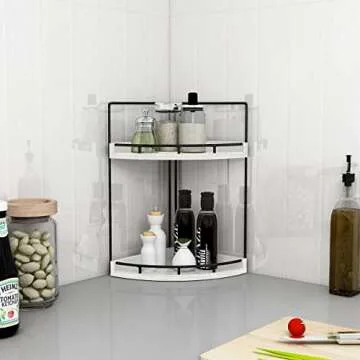 Shop Dorhors Rustic Corner Bathroom Shelf for Small Spaces