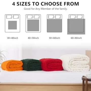 L'AGRATY Chunky Knit Blanket Throw - Handmade Chenille Soft Blanket