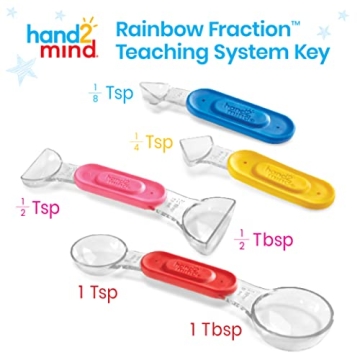Rainbow Fraction Measuring Spoons for Kids Cooking Fun