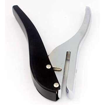 Kucaa Metal Silver Hand-held 1/4 inch 6mm Round Heavy Duty Single Circle Hole Punch for ID Cards PVC Cards Badge Photos