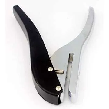 Kucaa Metal Silver Hand-held 1/4 inch 6mm Round Heavy Duty Single Circle Hole Punch for ID Cards PVC Cards Badge Photos