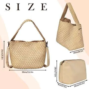 Elegant OlyPegic Woven Tote Bag - Vegan Leather Deluxe