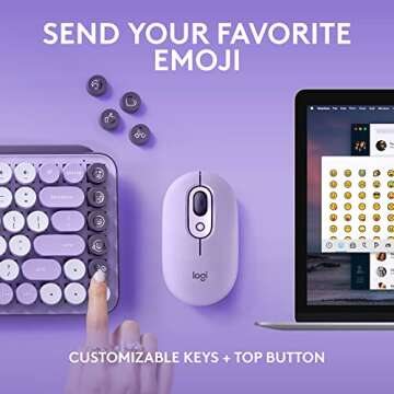 Logitech POP Keys + POP Mouse - Wireless Keyboard and Bluetooth Mouse Combo with Typewriter-Style Me...