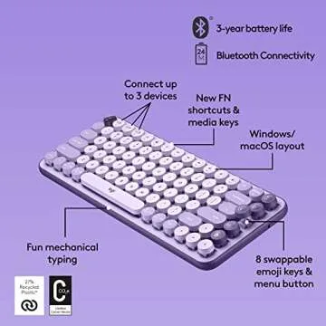 Logitech POP Keys Wireless Keyboard with Emoji Features