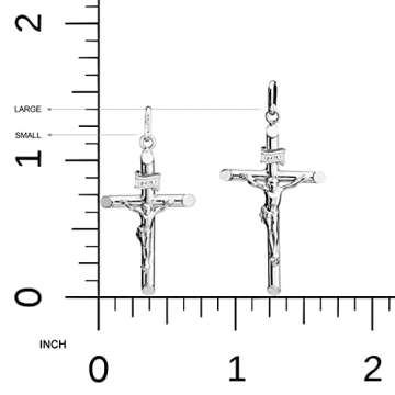 Miabella Rhodium Plated 925 Sterling Silver Crucifix Necklace