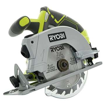 Ryobi P506 One+ Lithium Ion 18V 5 1/2 Inch 4,700 RPM Cordless Circular Saw with Laser Guide and Carbide-Tipped Blade (Battery Not Included, Power Tool Only) green full size