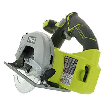 Ryobi P506 One+ Lithium Ion 18V 5 1/2 Inch 4,700 RPM Cordless Circular Saw with Laser Guide and Carbide-Tipped Blade (Battery Not Included, Power Tool Only) green full size