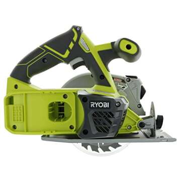 Ryobi P506 One+ Lithium Ion 18V 5 1/2 Inch 4,700 RPM Cordless Circular Saw with Laser Guide and Carbide-Tipped Blade (Battery Not Included, Power Tool Only) green full size
