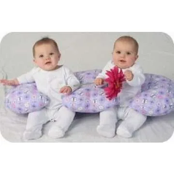 Twin Z Pillow with Cream Cover - 6 uses in 1 Twin Pillow Breastfeeding, Bottlefeeding, Tummy Time, Reflux, Support and Pregnancy Pillow