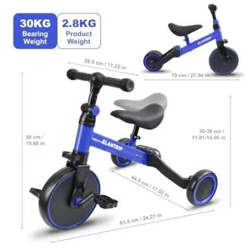 Elantrip Balance Bike for 1-3 Year Olds - 5 in 1 Fun