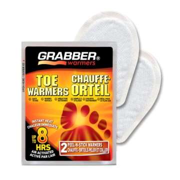 GRABBER WARMERS Big Pack Adhesive Toe Warmers, 8 Pairs,Tan,TWES8DISPLAYUSA