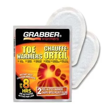 GRABBER WARMERS Big Pack Adhesive Toe Warmers, 8 Pairs,Tan,TWES8DISPLAYUSA