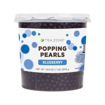 Tea Zone 7 lb Blueberry Popping Pearls for Bubble Tea