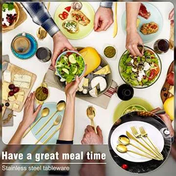 Meanplan 200 Pcs Gold Silverware Set for 40 Guests