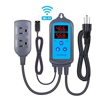 Inkbird Digital Wi-Fi Humidity Controller IHC-200 Dual Outlet Pre-Wired Humidistat for Mushroom Grow...