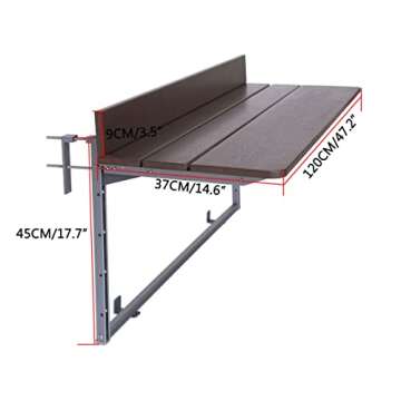 FURNIKNA Adjustable Hanging Balcony Bar Table | Space Saver