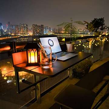 FURNIKNA Adjustable Hanging Balcony Bar Table | Space Saver