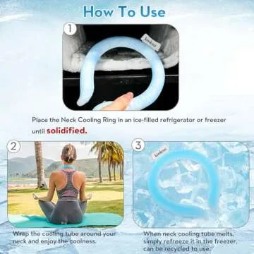 Neck Cooling Tube, Reusable Ice Neck Cool Wrap for Outdoor Indoor, Relief for Hot Flashes and Summer (blue)