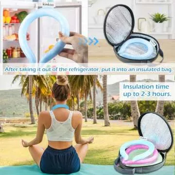 Neck Cooling Tube, Reusable Ice Neck Cool Wrap for Outdoor Indoor, Relief for Hot Flashes and Summer (blue)