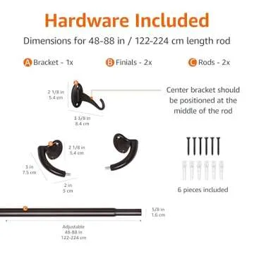 Amazon Room Darkening Curtain Rod 48-88 Dark Bronze