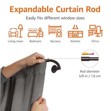Amazon Room Darkening Curtain Rod 48-88 Dark Bronze