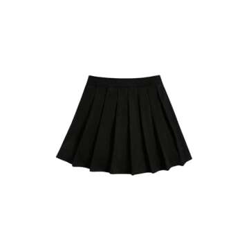 WDIRARA Women's High Waist Pleated Button Skort Asymmetrical Skirt Shorts Black S