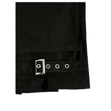 WDIRARA Women's High Waist Pleated Button Skort Asymmetrical Skirt Shorts Black S