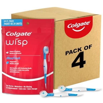 Colgate Max Fresh Wisp Mini Travel Toothbrushes, 24 Count