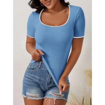 YATHON Women's Color Block T-Shirts for Trending Summer Styles