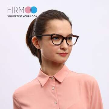 Firmoo Cat Eye Blue Light Blocking Glasses, Anti Eyestrain Anti Headache, Cateye Women Computer Eyeg...