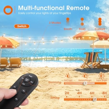 Addlon Solar String Lights with USB & Remote Control