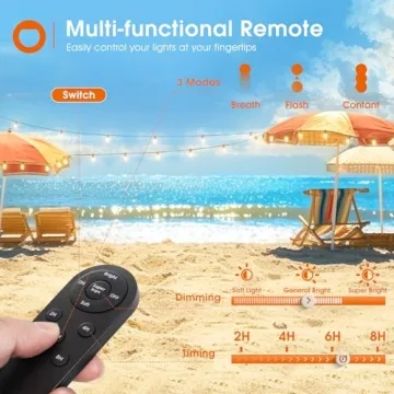 Addlon Solar String Lights with USB & Remote Control