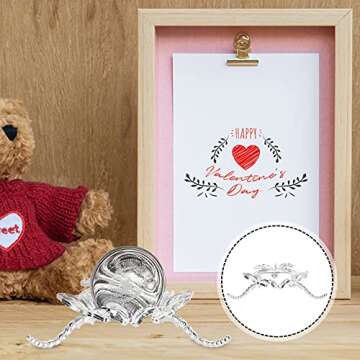 Toyvian Iron Iron Crystal Ball Sphere Holder Glass Ball Display Stand with Sliver Dragonfly Design M...