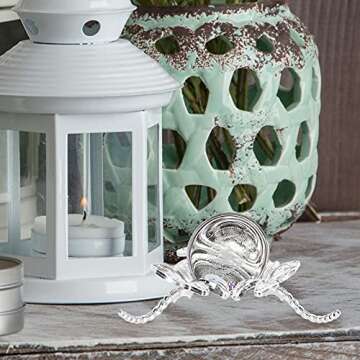 Toyvian Iron Iron Crystal Ball Sphere Holder Glass Ball Display Stand with Sliver Dragonfly Design Metal Gazing Ball Stand Metal Egg Stands for Table Desktop Office Home Decor