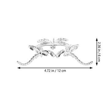 Toyvian Iron Iron Crystal Ball Sphere Holder Glass Ball Display Stand with Sliver Dragonfly Design Metal Gazing Ball Stand Metal Egg Stands for Table Desktop Office Home Decor