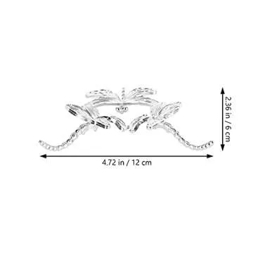 Toyvian Iron Iron Crystal Ball Sphere Holder Glass Ball Display Stand with Sliver Dragonfly Design Metal Gazing Ball Stand Metal Egg Stands for Table Desktop Office Home Decor