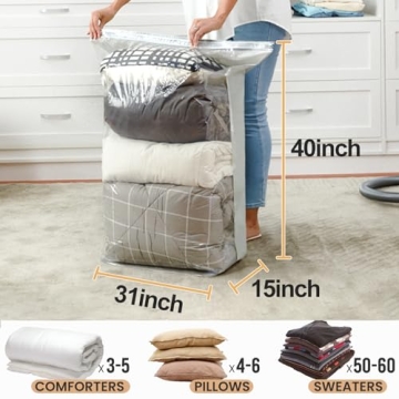 TAILI 6 Pack Vacuum Storage Bags for Organized Living