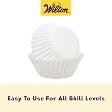 Wilton Mini Baking Cups - Use Mini Baking Liners for Baking Cupcakes or Muffins, Ideal for Holiday Candy and Nuts Too, White, 1.25-Inch Diameter, 350-Count