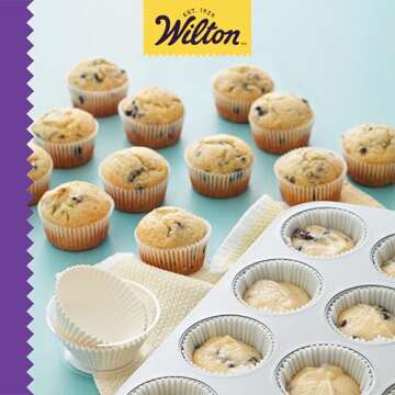 Wilton Mini Baking Cups - Use Mini Baking Liners for Baking Cupcakes or Muffins, Ideal for Holiday Candy and Nuts Too, White, 1.25-Inch Diameter, 350-Count