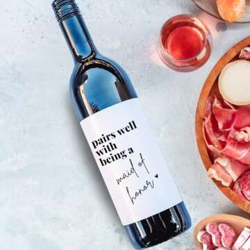 Pairs well with being my Bridesmaid, Maid of Honor, Bridesmaid Proposal Wine Label, Maid of Honor Proposal Wine Labels, Matron of Honor Proposal, Bridesmaid Gift (Maid of Honor)